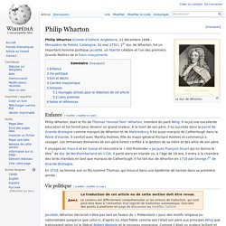 1723 - Philip Wharton (1698-1731) Grand-Maître de la Grande Loge de Londres