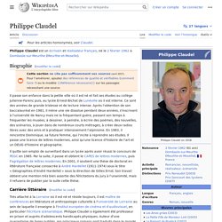 Biographie et Bibliographie de Philippe Claudel - Wikipedia