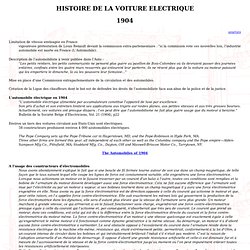 Philippe B. de l'Arc - Histoire de la voiture electrique