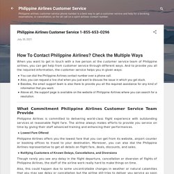 Philippine Airlines Customer Service 1-855-653-O296