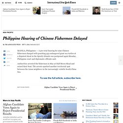Philippine Hearing of Chinese Fishermen Delayed