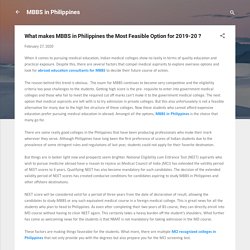 What makes MBBS in Philippines the Most Feasible Option for 2019-20 ?