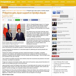 Philippines gets Japan support on Spratlys dispute