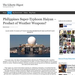 Philippines Super-Typhoon Haiyan – Product of Weather Weapons?