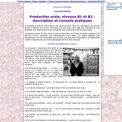 Production orale, niveaux B1 et B2 : description et conseils pratiques