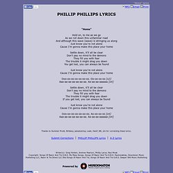 PHILLIP PHILLIPS LYRICS - Home