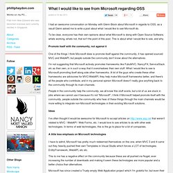 What I would like to see from Microsoft regarding OSS – philliphaydon.com