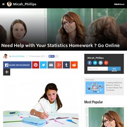 Need Help with Your Statistics Homework? Go Online