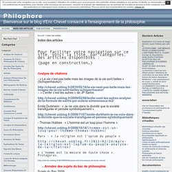 Philophore » Index des articles
