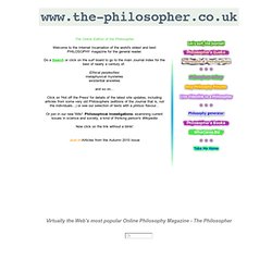 The Philosopher: Online Philosophy Magazine and Journal