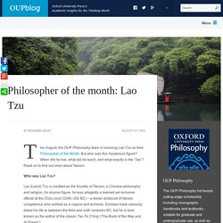 Philosopher of the month: Lao Tzu