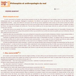 Philosophie et anthropologie du mal