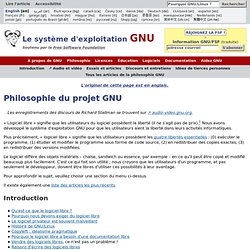 Philosophie du Projet GNU