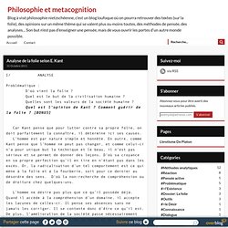 Analyse de la folie selon E. Kant - Philosophie et metacognition