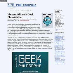 Vincent Billard : Geek Philosophie