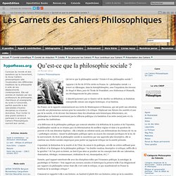 Les Carnets des Cahiers Philosophiques