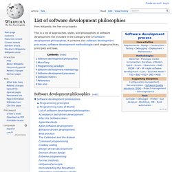 List of software development philosophies