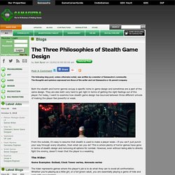 Josh Bycer's Blog - The Three Philosophies of Stealth Game Design