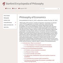 Economics, Philosophy of