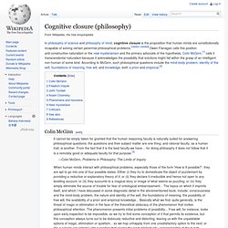 Cognitive closure (philosophy)