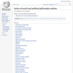 Index of social and political philosophy articles