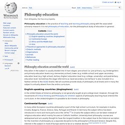 Philosophy education