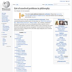 List of unsolved problems in philosophy