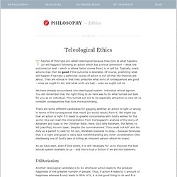 PHILOSOPHY—teleological ethics