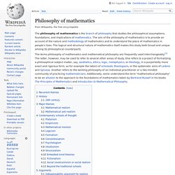 Philosophy of mathematics - Wikipedia