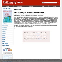 Philosophy of Mind: An Overview