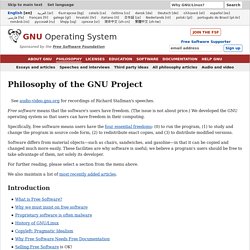 Philosophy of the GNU Project
