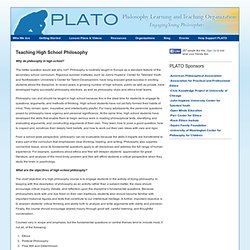 Teaching High School Philosophy : PLATO: Philosophy Learning and Teaching Organization