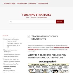 Teaching Philosophy Statements – CTE Resources