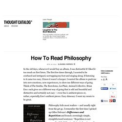 How To Read Philosophy