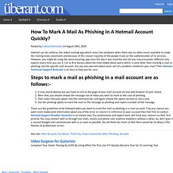 How To Mark A Mail As Phishing In A Hotmail Account Quickly?