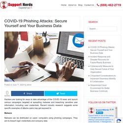 COVID-19 Phishing Attacks: Secure Yourself and Your Business Data - Support Nerds Technology Blog