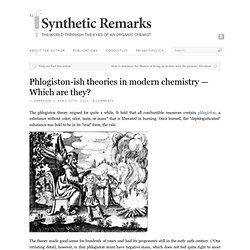 Phlogiston-ish theories in modern chemistry — Which are they?