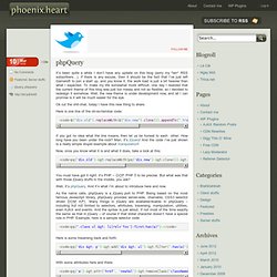 phpQuery « phoenixheart – portfolio &amp; more