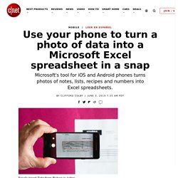 Use your phone to turn a photo of data into a Microsoft Excel spreadsheet in a snap