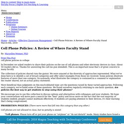 Cell Phone Policies: A Review of Where Faculty Stand