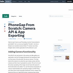 PhoneGap From Scratch: Camera API & App Exporting