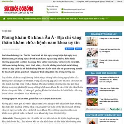 Phòng khám Đa khoa Âu Á - Địa chỉ vàng thăm khám chữa bệnh nam khoa uy tín