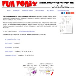 Free Phonics Crossword Puzzles: crossword generator with images or text hints