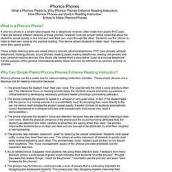 phonics phones explain what phonics phones are, how to use this helpful reading tool and how to make phonics phones to help students learn to read