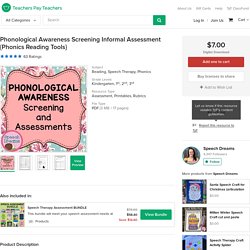 Phonological Awareness Screening Informal Assessment {Phonics Reading Tools}