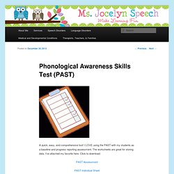 Phonological Awareness Skills Test (PAST)