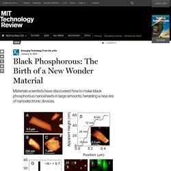 Black Phosphorous: The Birth of a New Wonder Material