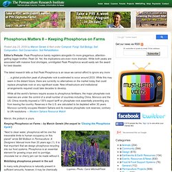 Phosphorus Matters II - Keeping Phosphorus on Farms Permaculture Research Institute