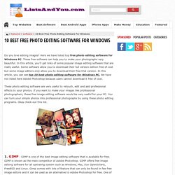 10 Best Free Photo Editing Software For Windows