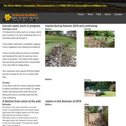 Photo gallery of dry stone walling repairs in UK